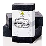 Activated Charcoal Soap Bar (3 Pack) All Natural Charcoal Face Soap, Acne Soap and Body Soap For Troubled Skin. Made With Dead Sea Mud, Goat Milk & Peppermint Essential Oil. 4-4.5 oz bars