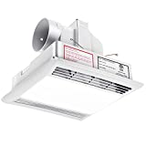 Bathroom Exhaust Fan Shower Ceiling Ventilation with LED Light, ETL Certified Quiet Bath Fan Light Combo 1.0 Sones, 110 CFM, White Ceiling Fan Vent for Home Household
