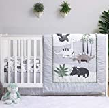 The Peanutshell Dinosaur Crib Bedding Sets for Boys | 3 Piece Nursery Set | Crib Comforter, Fitted Crib Sheet, Crib Skirt Included