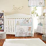 Precious Moments Noah’s Ark 4 Pc Crib Bedding for Boys by Everyday Kids; Nursery Set Includes Baby Bed Quilt, Fitted Sheet, Dust Ruffle and Diaper Stacker with Sweet Images of Elephants and Giraffes
