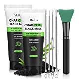 Meliza Blackhead Remover Mask, Peel Off Facial Mask 2 Packs, Charcoal Facial Mask,Deep Purifying & Pore Shrinking Black Mask with Brush and Blackhead Remover Extractor,Blackhead Mask For All Skin Types