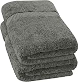 Utopia Towels - Luxurious Jumbo Bath Sheet (35 x 70 Inches, Grey) - 600 GSM 100% Ring Spun Cotton Highly Absorbent and Quick Dry Extra Large Bath Sheet - Super Soft Hotel Quality Towel (2-Pack)