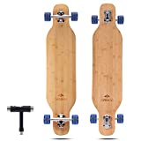 DEBROO Flexible Bamboo Longboard Skateboards Cruiser Complete 40' Blue