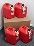 5 Gallon Gas Can, 4 Pack, Spill Proof Fuel Container - New! - Clean! - Boxed!