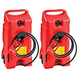 Scepter Flo N Go Duramax 14 Gallon Portable On-Wheels Gas Fuel Tank Container with LE Fluid Transfer Siphon Pump and 10-Foot Long Hose (2 Pack)