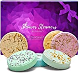 Cleverfy Aromatherapy Shower Steamers - Variety Pack of 6 Shower Bombs with Essential Oils. Purple Set: Lavender, Watermelon, Grapefruit, Menthol & Eucalyptus, Vanilla & Sweet Orange, Peppermint