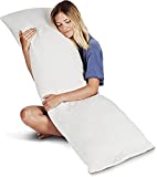 Snuggle-Pedic Full Body Pillow for Adults - Made in USA, 20 x 54 Long Pillow w/ Shredded Memory Foam & Kool-Flow Pillow Cover, GreenGuard Gold Certified