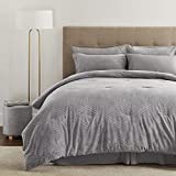 Bedsure Bedding Sets Queen Size - 8 Piece Bed in a Bag Jacquard Comforter Set with Sheets, All Season Reversible Grey Bed Set with Comforter, Sheet, Pillow Sham and Pillowcase (Queen, Grey)