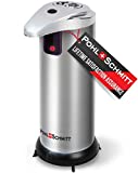 POHL SCHMITT Premium Soap Dispenser Touchless Automatic, Battery Operated Soap Dispenser, Waterproof and Leakproof, 3 Adjustment Levels, Stainless Steel, for Bathroom, Kitchen, Office and More