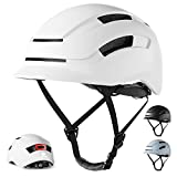 GLAF Adult Bike Helmet with Rear Light for Urban Commuter for Men Women Lightweight and Adjustable Cycling Helmet Multi-Sport Helmet Skateboard Helmet Adult(White, L)