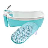 Summer Lil Luxuries Whirlpool Bubbling Spa & Shower (Blue) - Luxurious Baby Bathtub with Circulating Water Jets - Includes Deluxe Newborn Sling and Clean Rinse Spa/Shower Unit