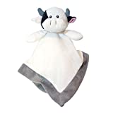 Lovey Security Blanket 12 inch Square Stuffed Animal Baby Blankie for Girls or Boys (Cow) by Baberoo