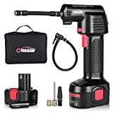 Oasser Air Compressor Electric Inflator Portable Hand Held Pump with Digital LCD Rechargeable Li-ion 12V 130PSI P2