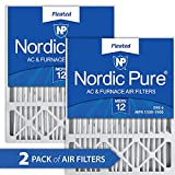 Nordic Pure 20x25x5 MERV 12 Pleated Honeywell Replacement AC Furnace Air Filters 2 Pack