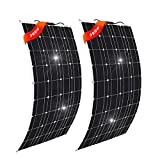 Flexible Solar Panel 600W 2x300 Watt Solar Panel High-Efficiency Monocrystalline Solar Panel is Suitable for RV Camping Trailer(White600W-NEW)