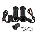 1 Pair Heated Atv Grips, Keenso Universal 7/8 22mm Heated Hand Grips Warmers Handlebar Grips Heated/Voltmeter/USB Charger for Motorcycle/Bike/ATV (10W - 15W)