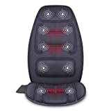 Snailax Massage Seat Cushion with Heat - Extra Memory Foam Support Pad in Neck and Lumbar ,10 Vibration Massage Motors, 2 Heat Levels, Back Massager Chair Pad for Back