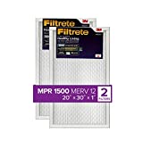 Filtrete 20x30x1, AC Furnace Air Filter, MPR 1500, Healthy Living Ultra Allergen, 2-Pack (exact dimensions 19.81 x 29.81 x 0.78)