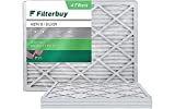 Filterbuy 20x25x1 Air Filter MERV 8, Pleated HVAC AC Furnace Filters (4-Pack, Silver)