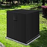 IPHUNGO Square Central Air Conditioner Cover, Durable Waterproof Breathable TPU Coating, Central AC Unit Covers for Outdoor Protection (26''x 26'' x 32'', Black)