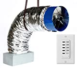 QA-Deluxe 6500(W) Energy Efficient Whole House Fan | R-5 Insulated Damper | 2-Speed Wall Switch with Timer | For 2-Story Homes to 4400 sq ft & 1-Story Homes to 3000 sq ft
