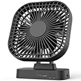 5'' AA Battery Operated Fan, Desk Fan with Timer, 3 Speeds, Extra Quiet, 7-Blade Design, Adjustable Angle, for Office Desk, Bedroom and Outdoor (without Batteries)