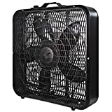 Comfort Zone CZ200ABK 20' 3-Speed Box Fan for Full-Force Air Circulation with Air Conditioner, Black