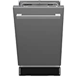 hOmeLabs 18 Inch Wide Built-In Dishwasher with Stainless Steel Front Door - Energy Star Rated with 6 Wash Cycles and 9 Place Settings - Easy-To-Use Control Panel with LED Display