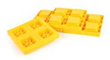 Camco Heavy Duty Leveling Blocks, Ideal For Leveling Single and Dual Wheels, Hydraulic Jacks, Tongue Jacks and Tandem Axles (4 pack) , Yellow - 44501