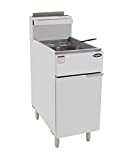 CookRite ATFS-40 Commercial Deep Fryer with Baskets 3 Tube Stainless Steel Natural Gas Floor Fryers-102000 BTU