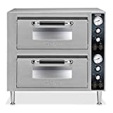 Waring Commercial WPO750 Commercial Heavy Duty Double-Deck Pizza Oven, Two Doors, For Pizza Up to 18' Diamater, Includes 2 Cermaic Pizza Stones,240V, 3200W, 6-20 Phase Plug