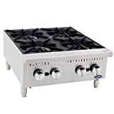 CookRite Four Burner Hot Plate Commercial Countertop Natural Gas Range ATHP-24-4 HD 24'-100000 BTU