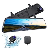 Kingslim DL12 Pro 4K Mirror Dash Cam, 12' Front and Rear View Camera for Cars with Dual Sony Sensor, GPS, Super Night Vision, Backup Camera and Parking Assistant
