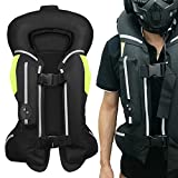 TRGGBH Motorcycle Airbag Vest for Men and Women, Motocross Air-Bag Riding Jacket with Reflective Strip, Adult Moto Air Bag with Back Armor, for Motorcyclists and Equestrian Horse Riding,Black,L