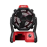 M18 0886-20 Portable Jobsite Fan with AC Adaptor, 284 cfm, Red