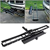 Motorcycle 500LBS Scooter Dirt Bike Carrier Hauler Hitch Mount Rack With Loading Ramp Anti-Tilt Locking Device