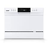 COMFEE’ Countertop Dishwasher, Portable Dishwasher with 6 Place Settings, Compact Dishwasher with 8 Washing Programs, Speed, Baby-Care, ECO& Glass, Mini Dishwasher for Dorm, RV& Apartment, White