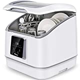 Portable Countertop Dishwasher, IAGREEA Compact Mini Dishwasher With 7 Washing Programs, Auto Water Injection, Anti-Leakage, Top-Load Save Space, Fruit & Vegetable Soaking(Included diverter set)