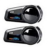 Motorcycle Bluetooth Headset Fodsports FX6 1000m 6 Riders Group Motorbike Intercom Universal Bluetooth Motorcycle Helmet Communication System FM/Hard & Soft Mic/Voice Dial/Usable While Charge