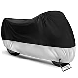Motorcycle Cover,Motorbike Cover All Season Universal Weather Waterproof Sun Outdoor Protection with Lock-Holes & Storage Bag,XXL Motorcycles Vehicle Cover