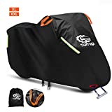 XL Motorcycle Cover Waterproof Outdoor All Weather Motorbike Cover Outdoor Protection Scooter Cover with Lock-Holes for Harley, Honda, Yamaha, Suzuki, Kawasaki 96.5''