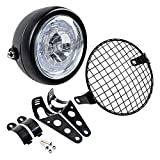 Completed Set 6 1/2' LED Headlight with Halo Ring + Mesh Grill Cover + Side Mount Bracket