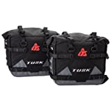 Tusk PILOT Dual Sport Adventure Motorcycle Pilot Pannier Bags - Black/Grey - Includes Neck Gaiter with Purchase
