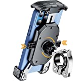 KEWIG Motorcycle Phone Mount, Bike Phone Mount with Aluminum Alloy Mounting Base, Bike Accessories for Motorcycle, Bicycle Scooter Handlebar Phone Cradle Clip, Fit for 4' - 7' Cellphones