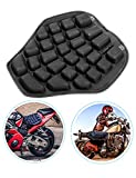 Motorcycles Air Seat Cushion Pressure Relief Press to Inflate Soft Motor Seat Pad Seat Mat for Cruiser Touring Breathable Shock Absorption Saddle No Pump Needed