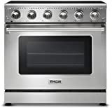 Thor Kitchen 36 inch Freestanding Professional Electric Range in Stainless Steel with 6.0 Cu. Ft. Oven (HRE3601)