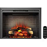 LegendFlame Carl 35' W Electric Fireplace Insert (EF264), Fireplace Heater 750/1500W, Fire Crackling Sound, Remote Control