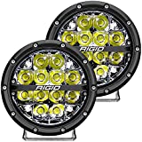 Rigid Industries 36200 360-Series LED Off-Road Light 6 in Spot Beam for High Speed 50 MPH Plus White Backlight Pair
