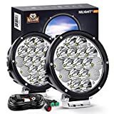 Nilight 2PCS 7Inch 85W LED Driving Light 10200LM IP68 Spot Flood Combo Round Built-in EMC Offroad Lights with 14AWG DT Connector Wiring Harness Kit for Truck ATV UTV SUV, 5 Years Warranty