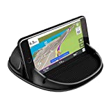 Loncaster Car Phone Holder, Car Phone Mount Silicone Car Pad Mat for Various Dashboards, Slip Free Desk Phone Stand Compatible with iPhone, Samsung, Android Smartphones, GPS Devices and More, Black